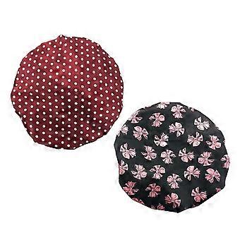 Waterproof Shower Caps Double Layer Hair Caps for Bath Use 6Pcs