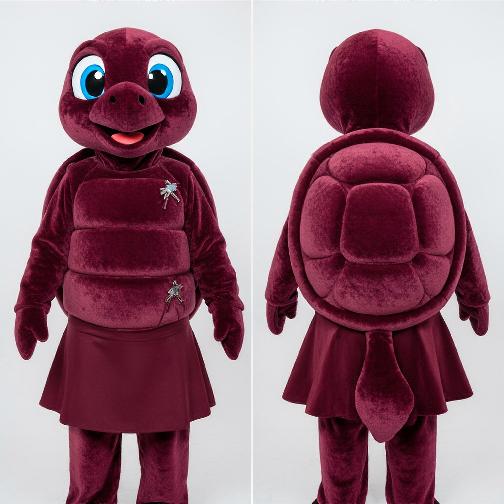 MASTICOT Maroon Plush Sea Turtle Mascot