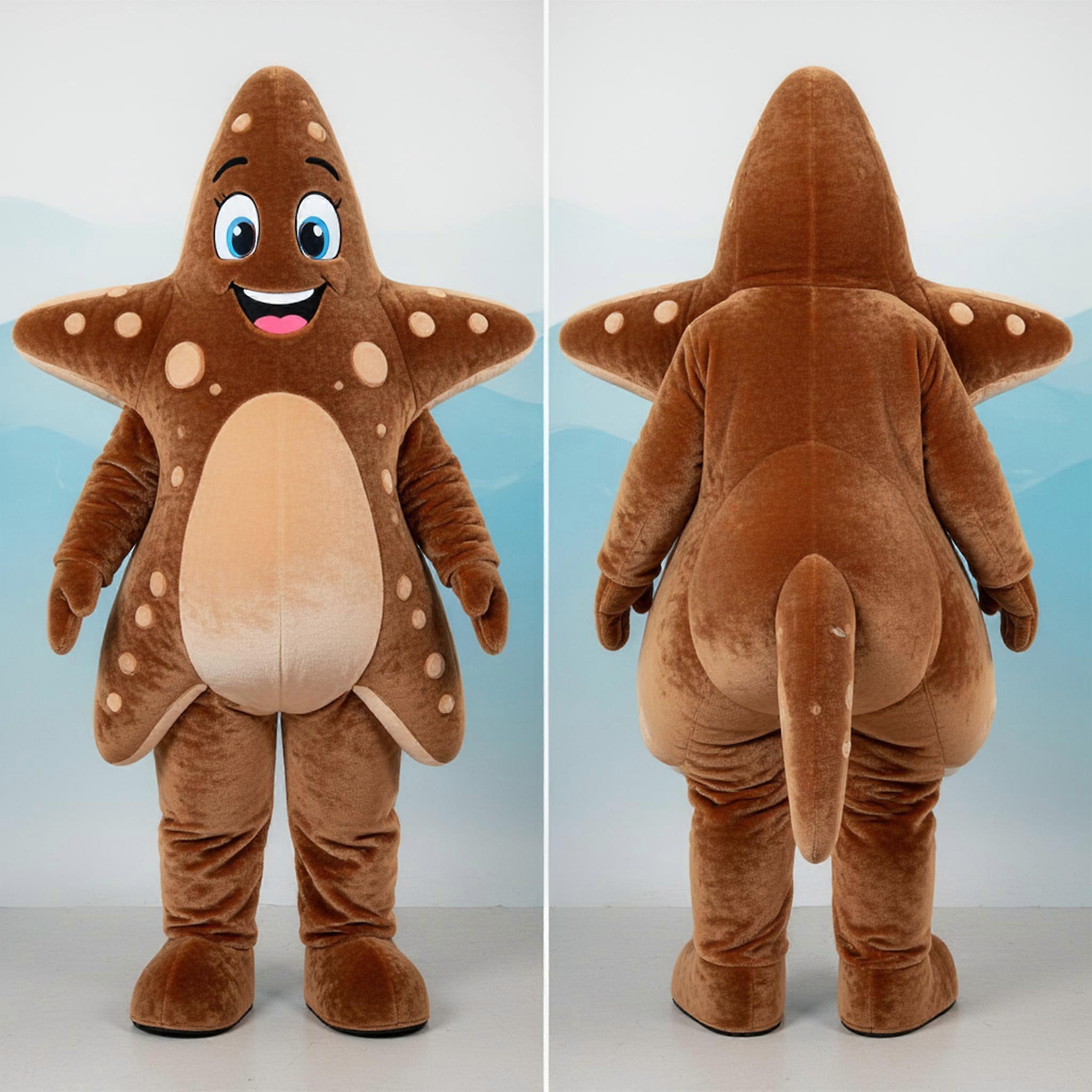 MASTICOT Brown Velvety Starfish Mascot