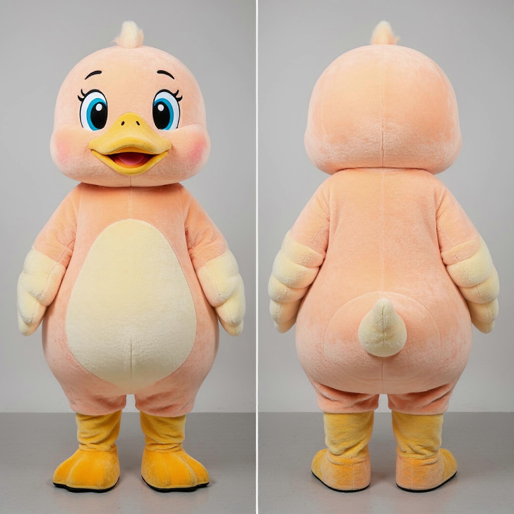 MASTICOT Peach Colored Friendly Gosling Mascot