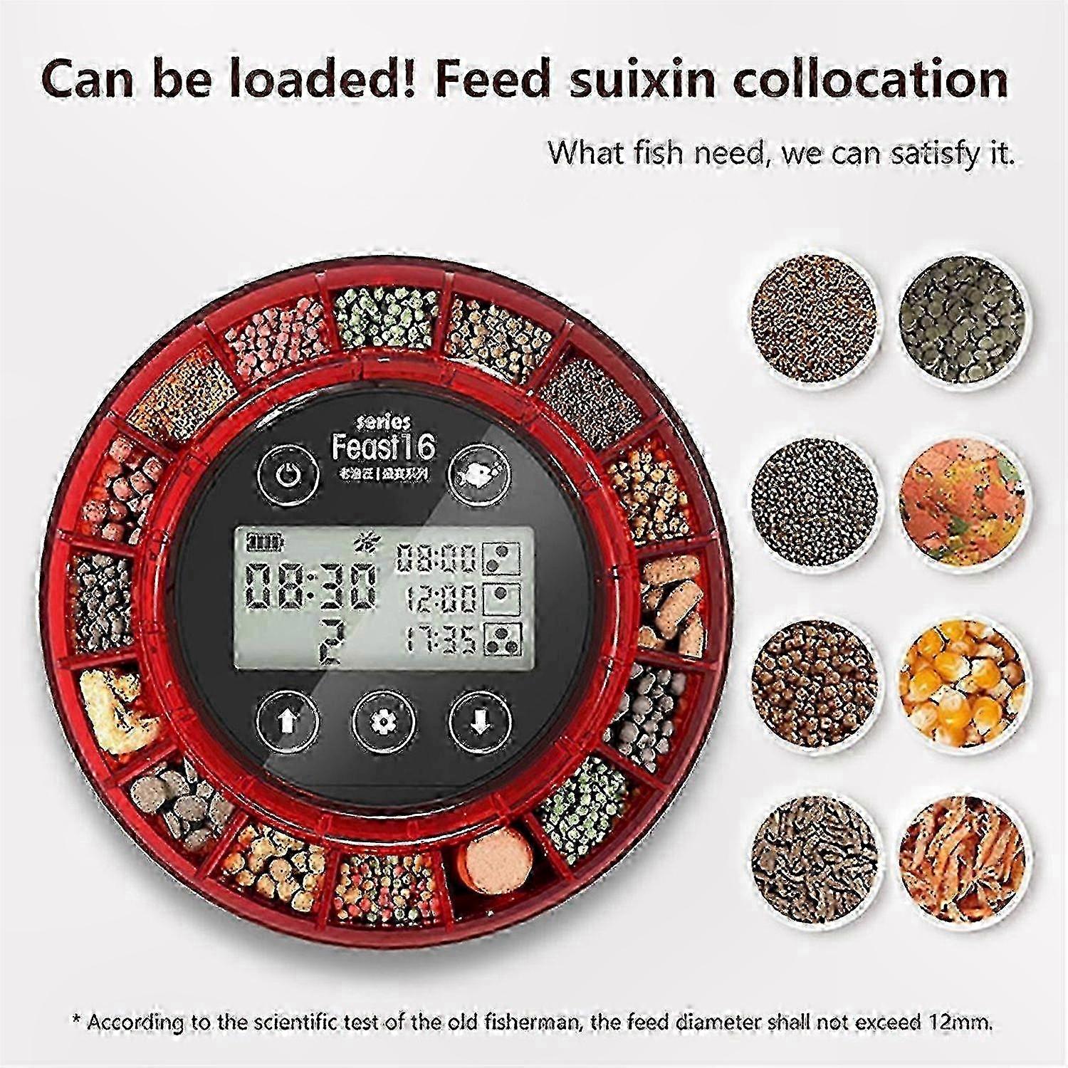 Automatic Fish Feeder compatible with Aquariums with Programmable Food Dispensing Feature