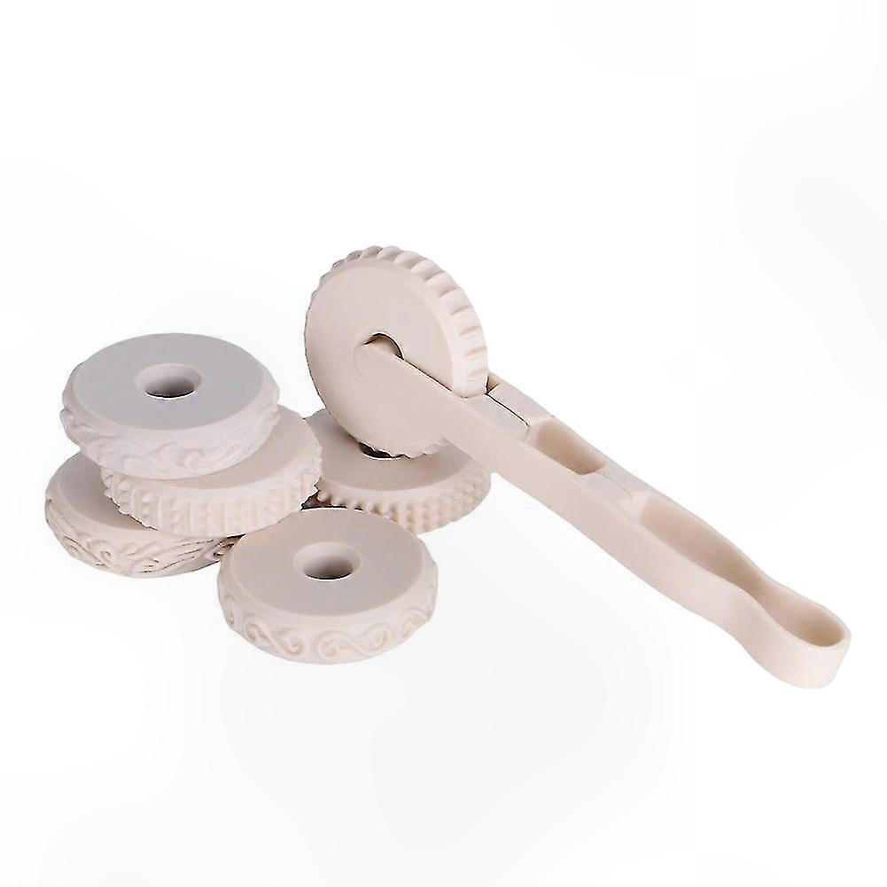Clay Texture Rollers with Handle (6pcs) - DIY Stamp Rollers for Pottery, Baking & Crafting