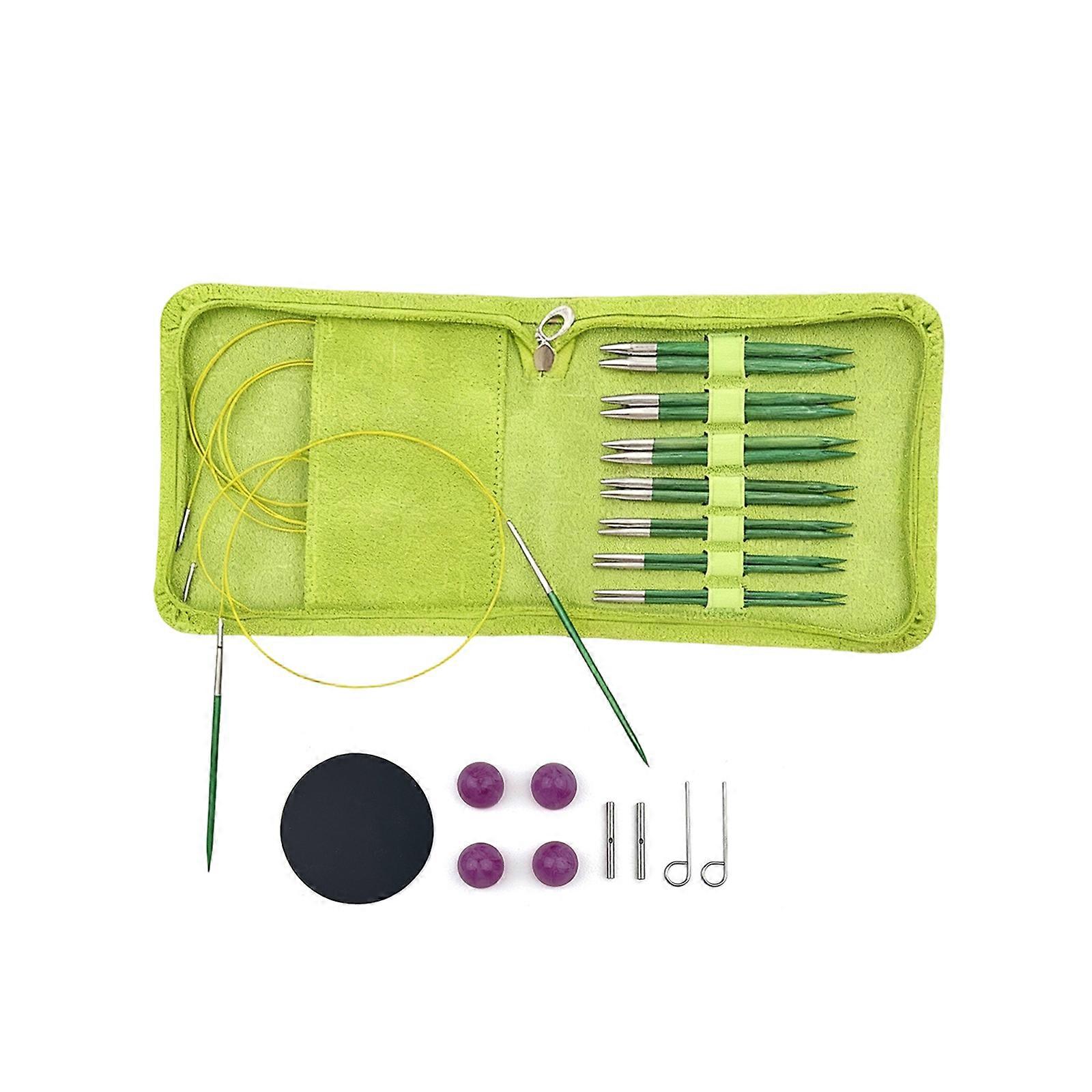 Interchangeable Circular Knitting Needle Set In Multiple Size For Experts Crafting Multicolor