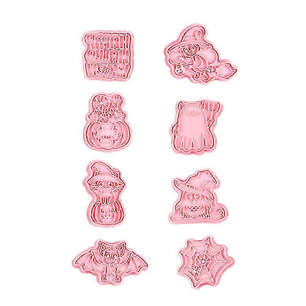 Baking Cookie Stamp Mold 4Sets Pink Halloween Biscuit Pattern Maker