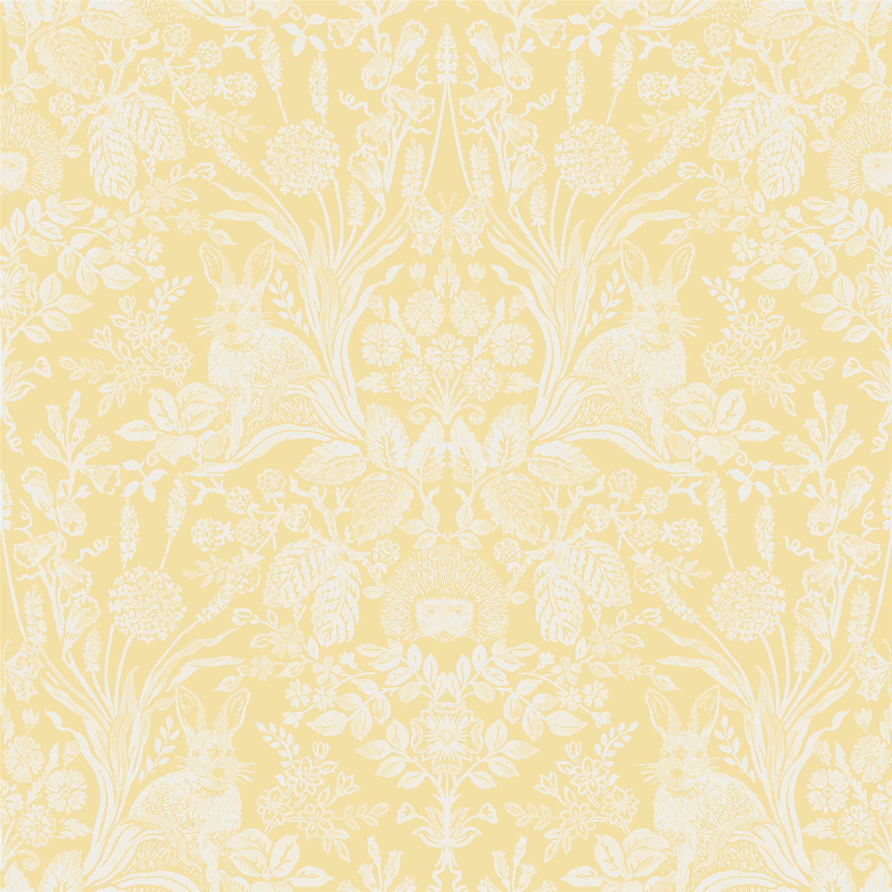 Hayvan Baskı Çiçek Duvar Kağıdı Çiçekler Kirpi Tavşanlar Kelebekler Vahşi Yaşam