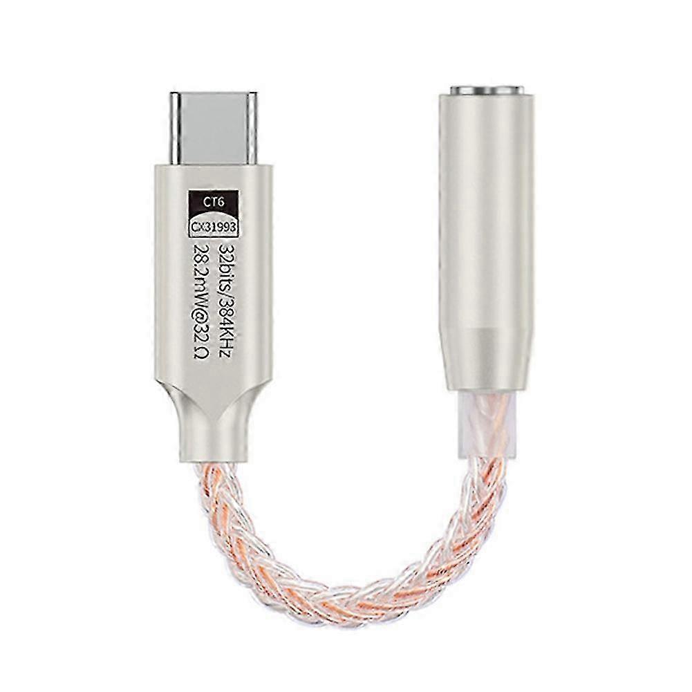 USB Type C to 3.5mm Audio Adapter DAC Digital Audio Decoder Yellow