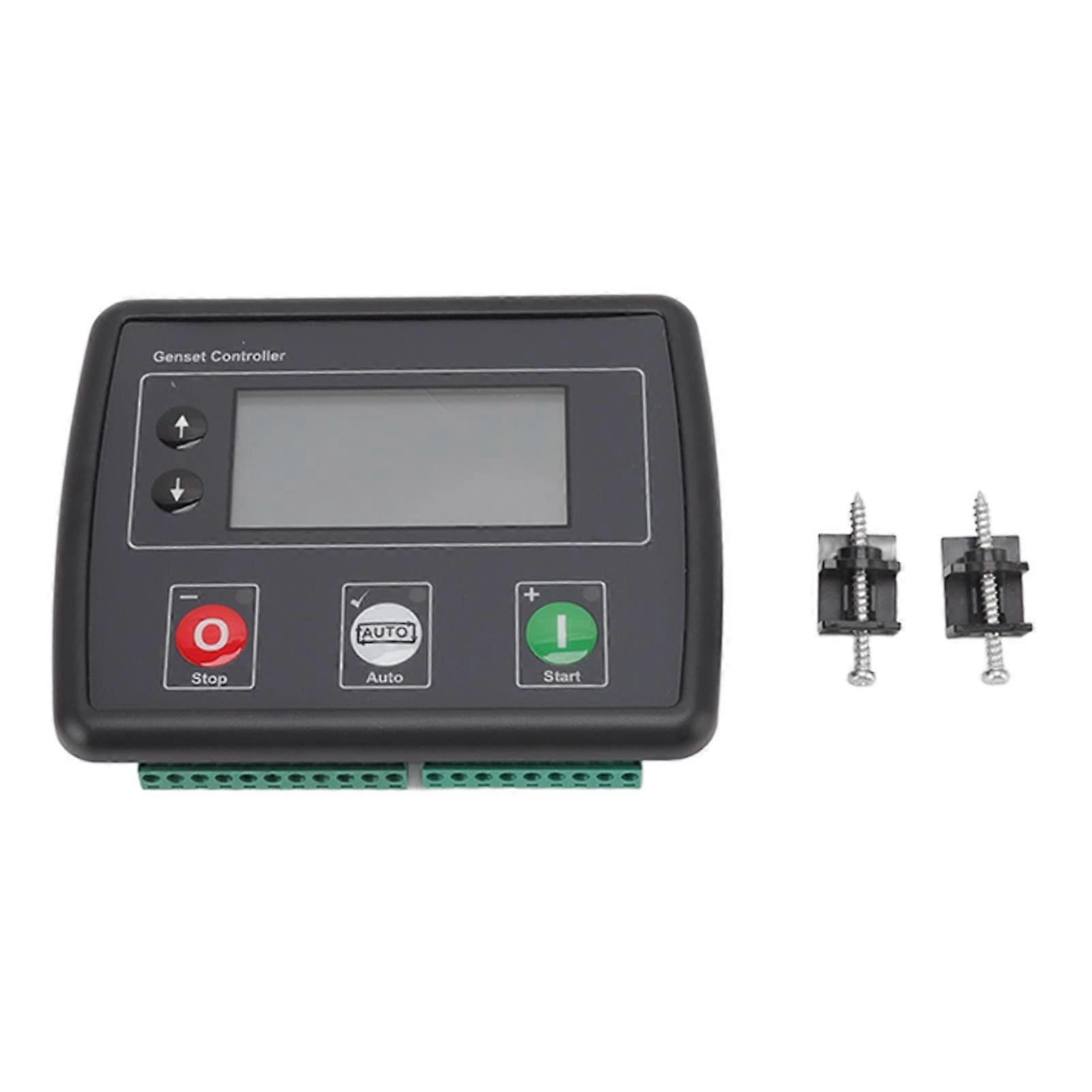 Generator Control Panel with LCD Display, 600V Auto Start Diesel Generator Controller, Remote Engine Start Module