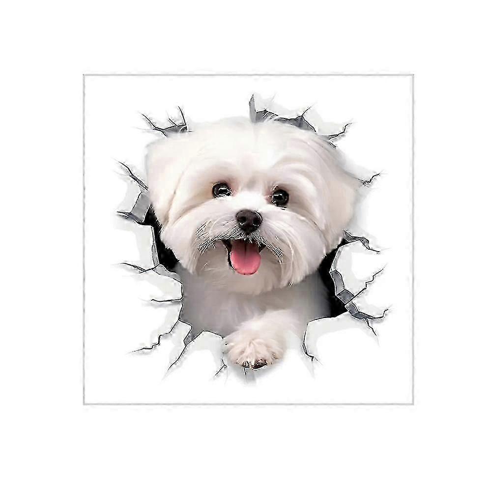 Cute 3D Puppy Crack Sticker PVC