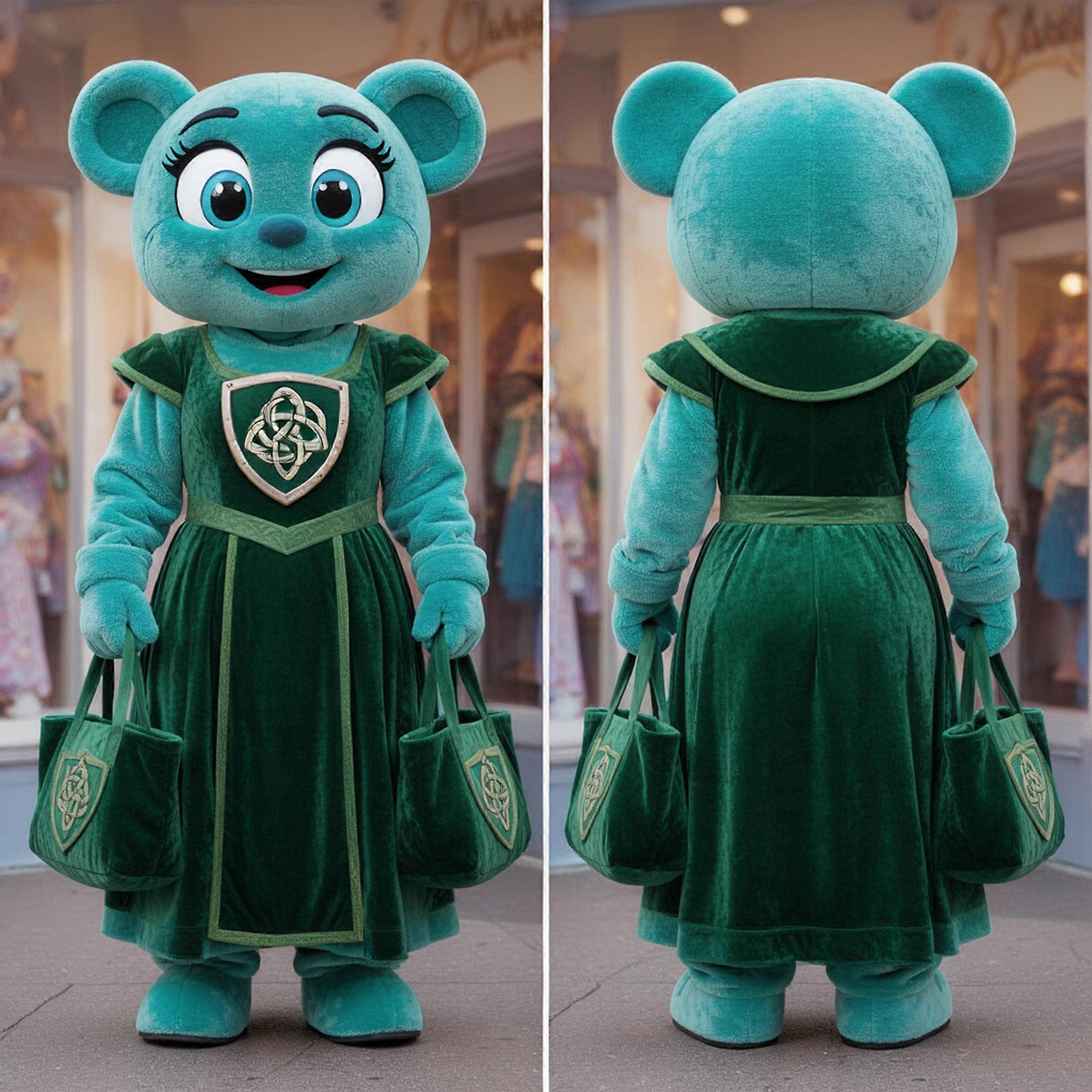 MASTICOT Teal & Emerald Cartoon Celtic Shield Mascot