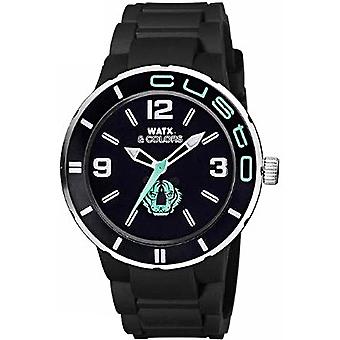 R.watx&colors custo neg watch for Unisex Analog Quartz with Rubber Bracelet REWA1001