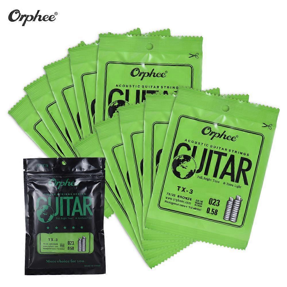 Orphee TX-3 Single String Replacement for Acoustic Folk Guitar 3rd G-String (.023) 10-Pack