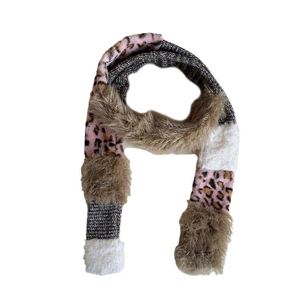 Popular Leopard Pattern Scarf Knitted Patchwork Neck Wrap for Various Occasion