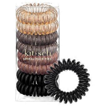 Spiral Hair Ties for Women Coiled Plastic Hair Ties No , Ponytail Holders for Thick and Thin Hair Creaseless and Dent-Free, Phone Cord St-brnv
