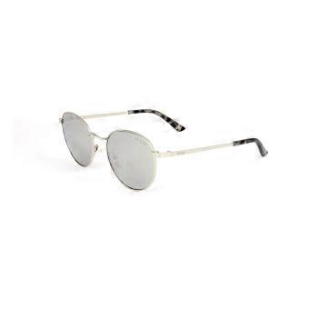 Guess GF6011 10C Full Rim Shiny Light Nickel tin Women Oval Sunglasses UV3 Original