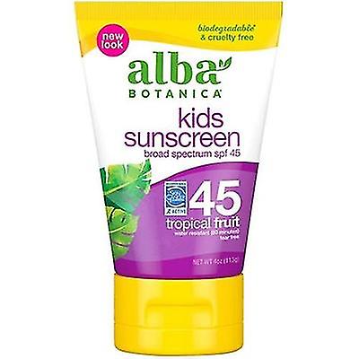 Alba Botanica 儿童防晒霜 SPF 45 热带水果味 4 盎司 / 113 克