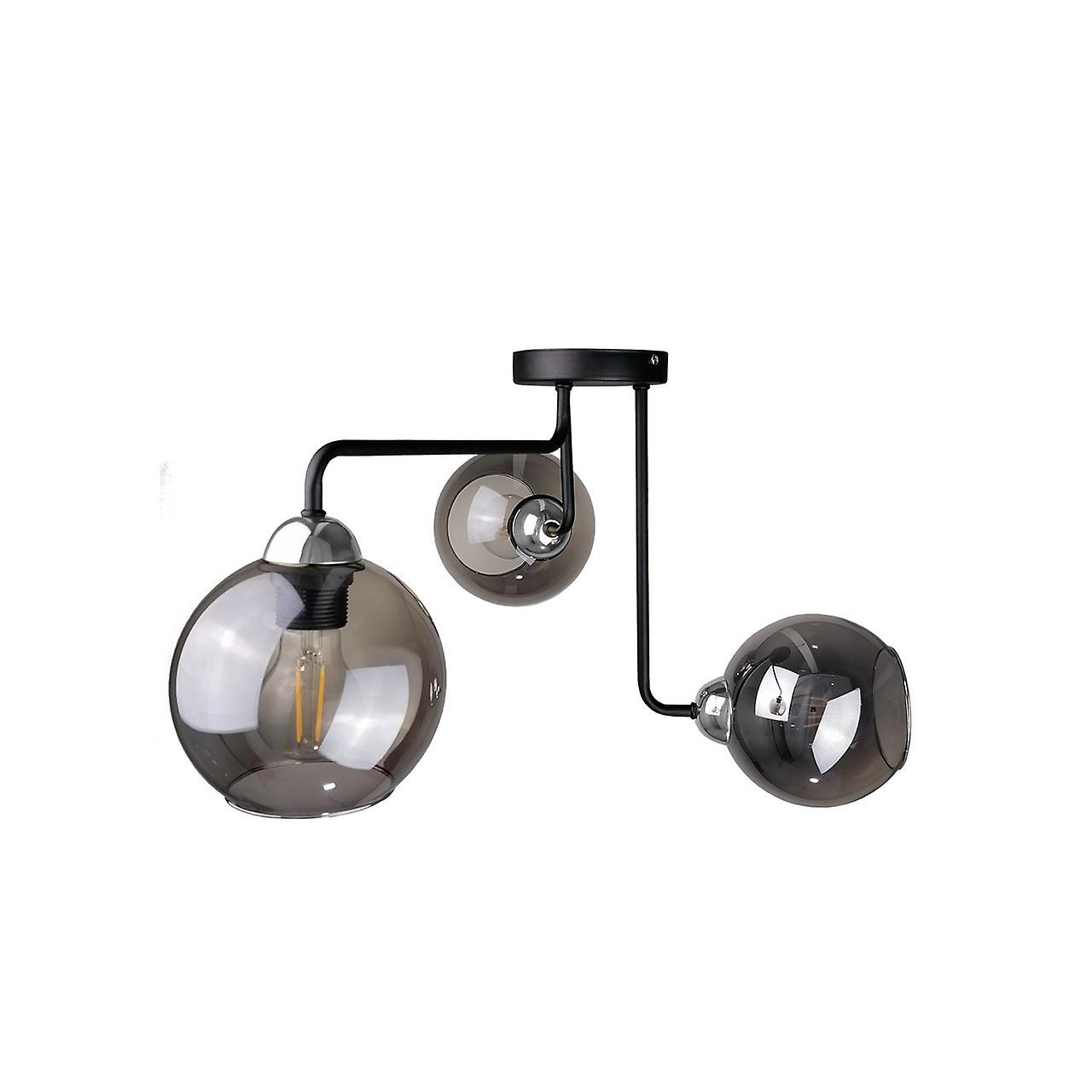 Keter Cosmo Multi Arm Semi Flush Ceiling Light Black, Silver, 50cm, 3x E27