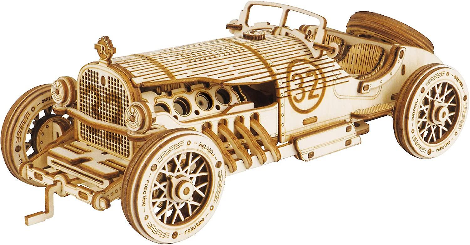 V8 Grand Prix- 1:16 Scale Model, DIY 3D Wooden Puzzle Model Kit - Laser Cut Wooden Puzzle Craft Kit, Brain Teaser Educational STEM Building Model Toy