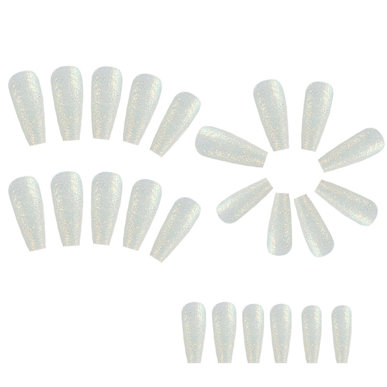 Silver Shining Press-on Nails Stylish Design Press-on Nails For Finger Nail Diy At Home