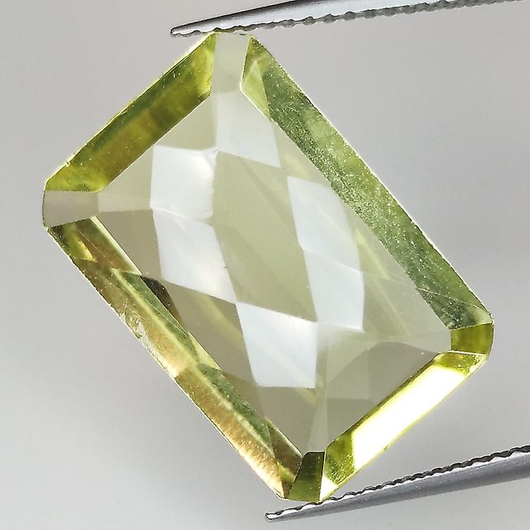 Emerald Cut Lemon Quartz With Checkerboard 18x12mm 2pz awo60