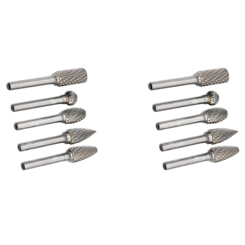 Carbide Rotary Burr Set 12mm Head With Shank Double Cut File