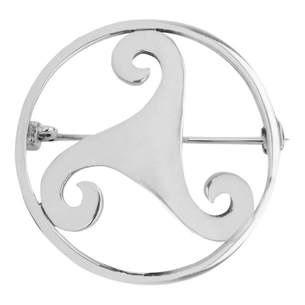 Celtic Ancient Triskele Tri-Spirals Round Shape Pin Clasp Garment Clothes Fibulae Brooch