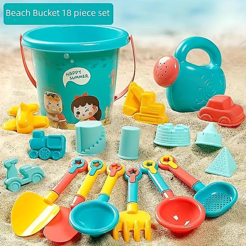 Children Beach Toy Bucket 18-piece Set Play In The Water Sand Digging Tool Shovel Beach Bucket