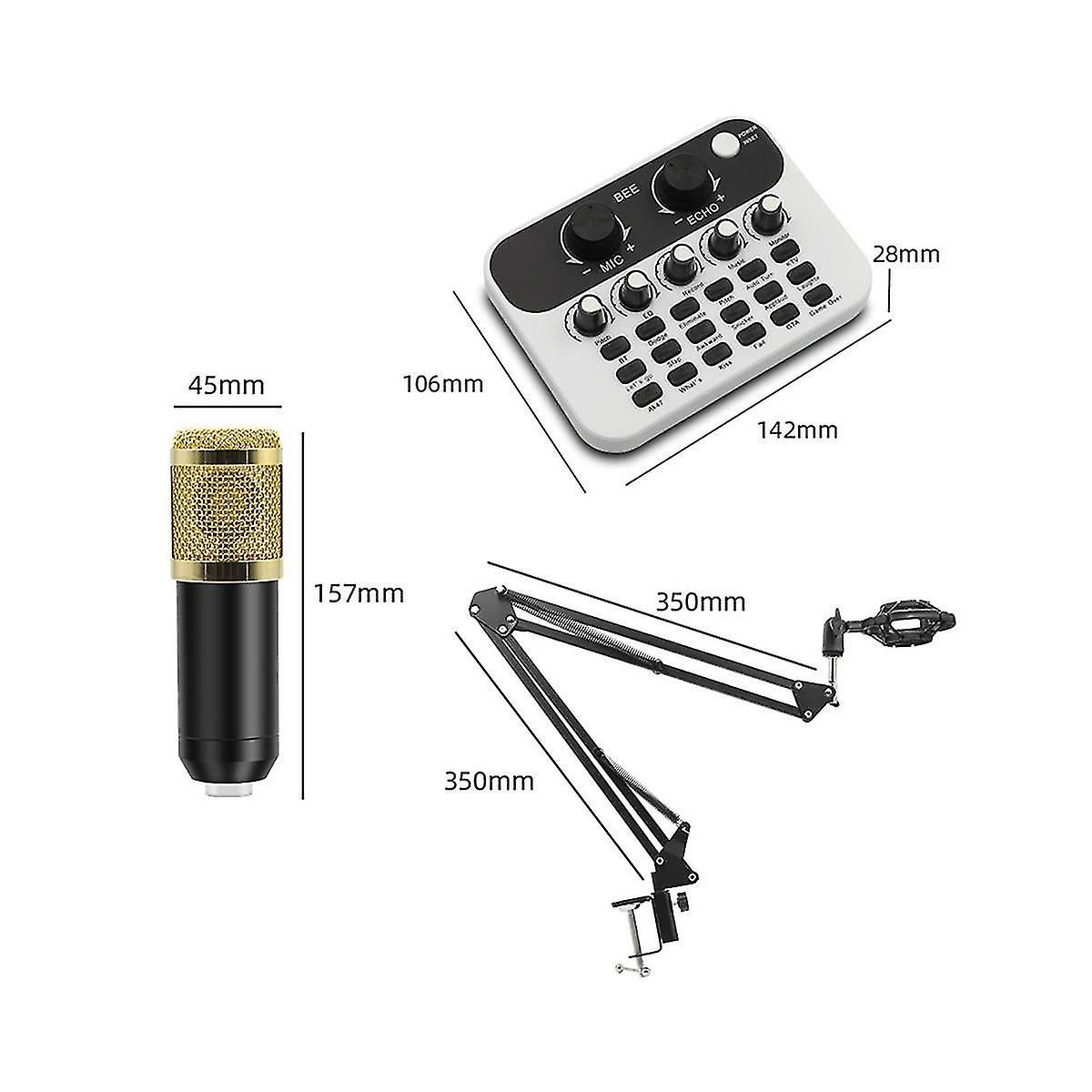 V8 Live-Soundkarte Audio-Interface-Mixer mit Mikrofon für PC-Computer-Telefon-Broadcast-Aufnahme