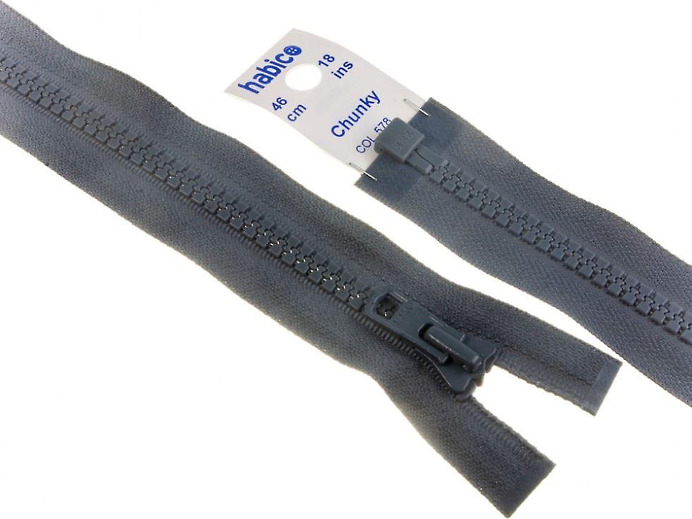 YKK Vislon Chunky Open End Zips Grey - 66 cm - each