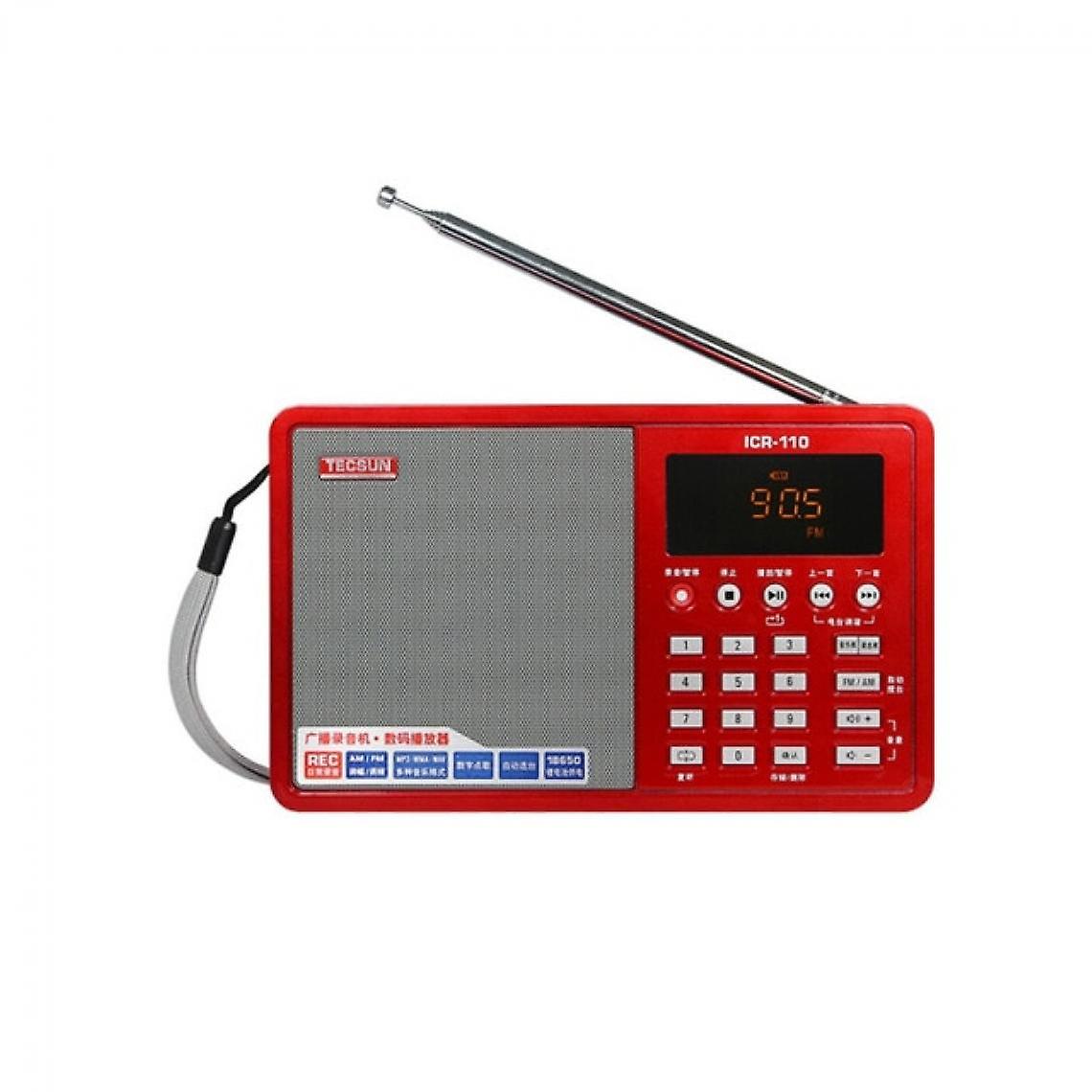 Desheng Icr 110 Fm/am Radio Mp3 Player Portable Digital Audio Videoscope Semiconductor Sound Box Support Tf Card Free Shipping(red)