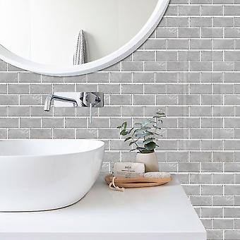 Adesivi per Piastrelle Bagno e Cucina Bianco e Nero, 24 Pezzi Impermeabile PVC Autoadesivo Decorazione Adesivo per Piastrelle per Cucina, Soggiorno, Bagno, Decorazioni per Casa, Autoadesivo (20*20cm