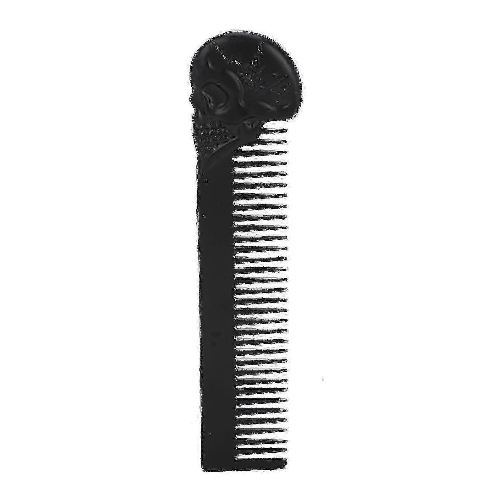 Peigne à barbe de poche en alliage de zinc, motif tête de mort, pour coiffure, moustache, huile, noir