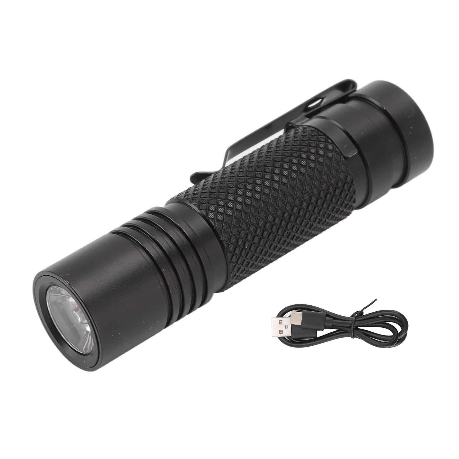 Compact 800LM USB-Rechargeable Flashlight with 5 Modes, Waterproof for Camping & Emergencies
