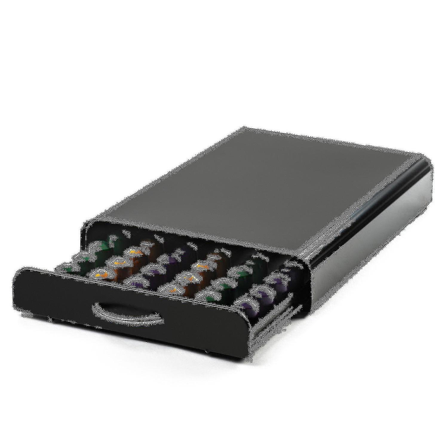 Élégant support de dosette noir tiroir de rangement et support de machine à café