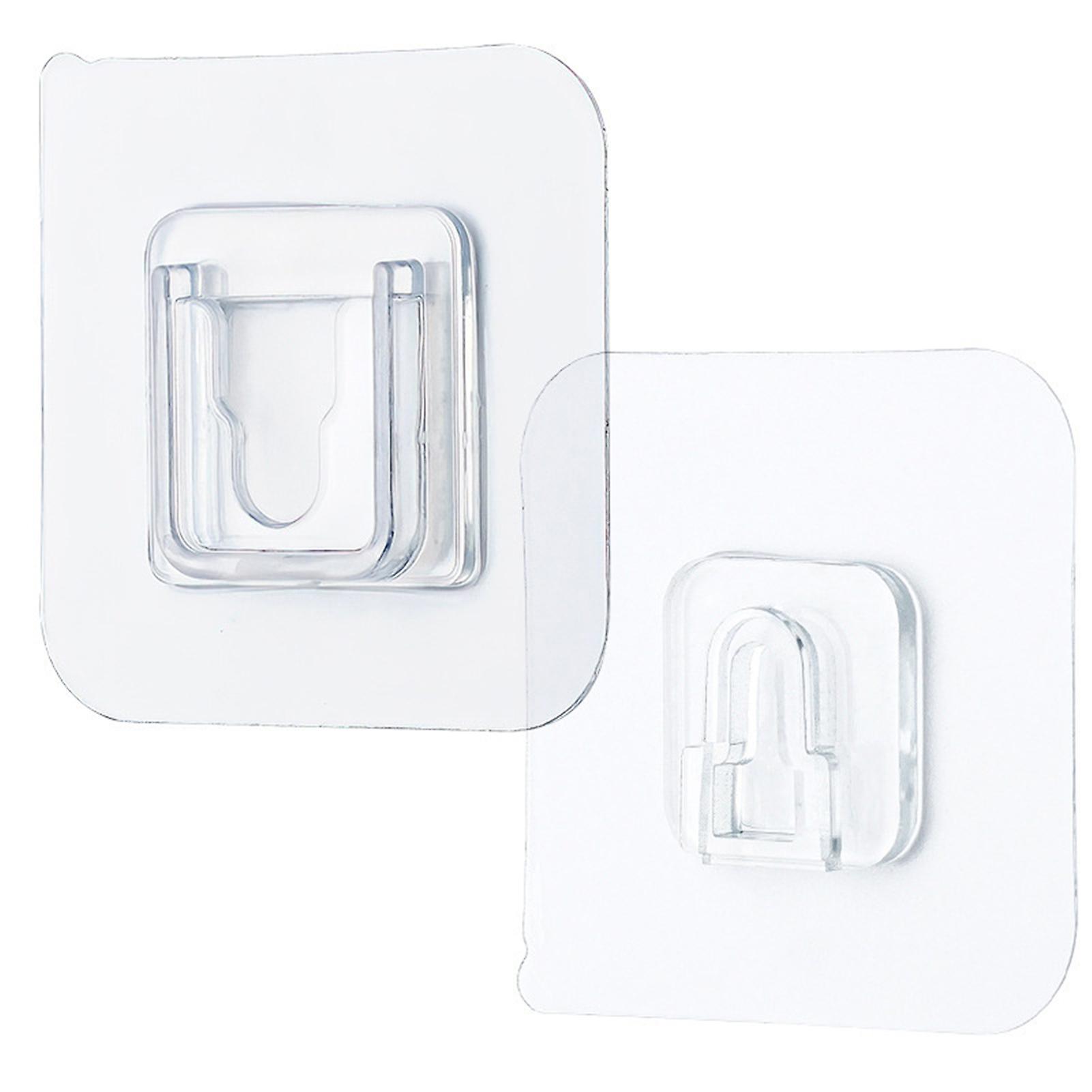 Double-Sided Self Adhesive Wall Hooks Multipurpose Waterproof Punch-Free Hooks for Kitchen Bathroom