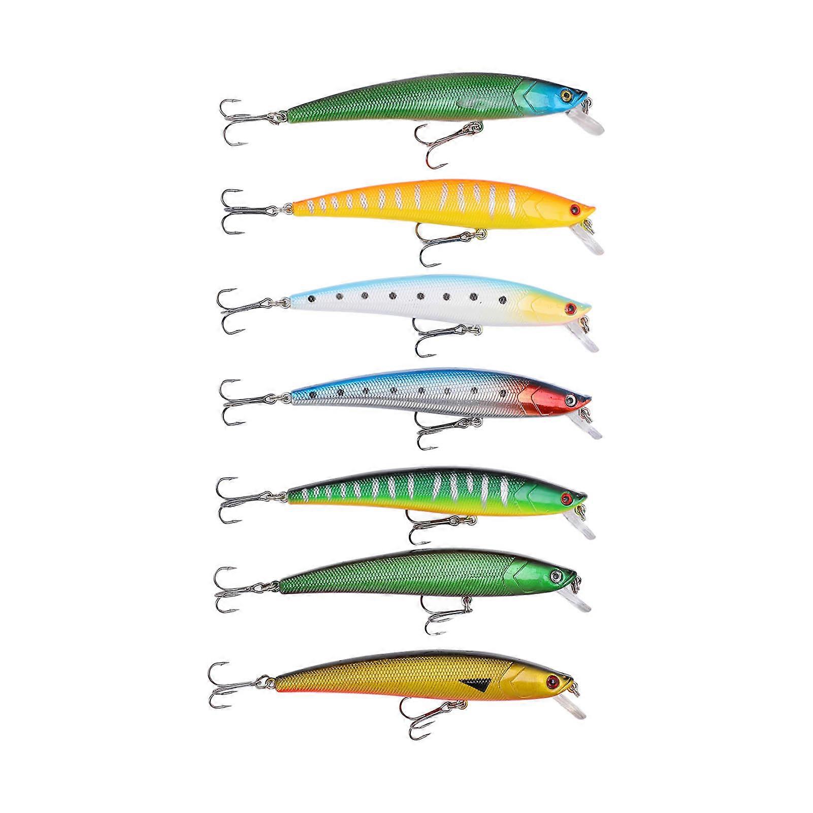 7Pcs Fishing Lures Floating Minnow Simulation Fishing Lure Tackle 11g Per Bait for Freshwater Long Shot
