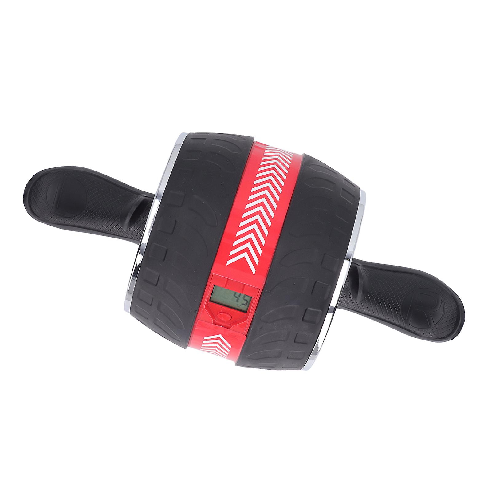Abdominal Roller Wheel Core Trainer with Auto Rebound Red PP Metal