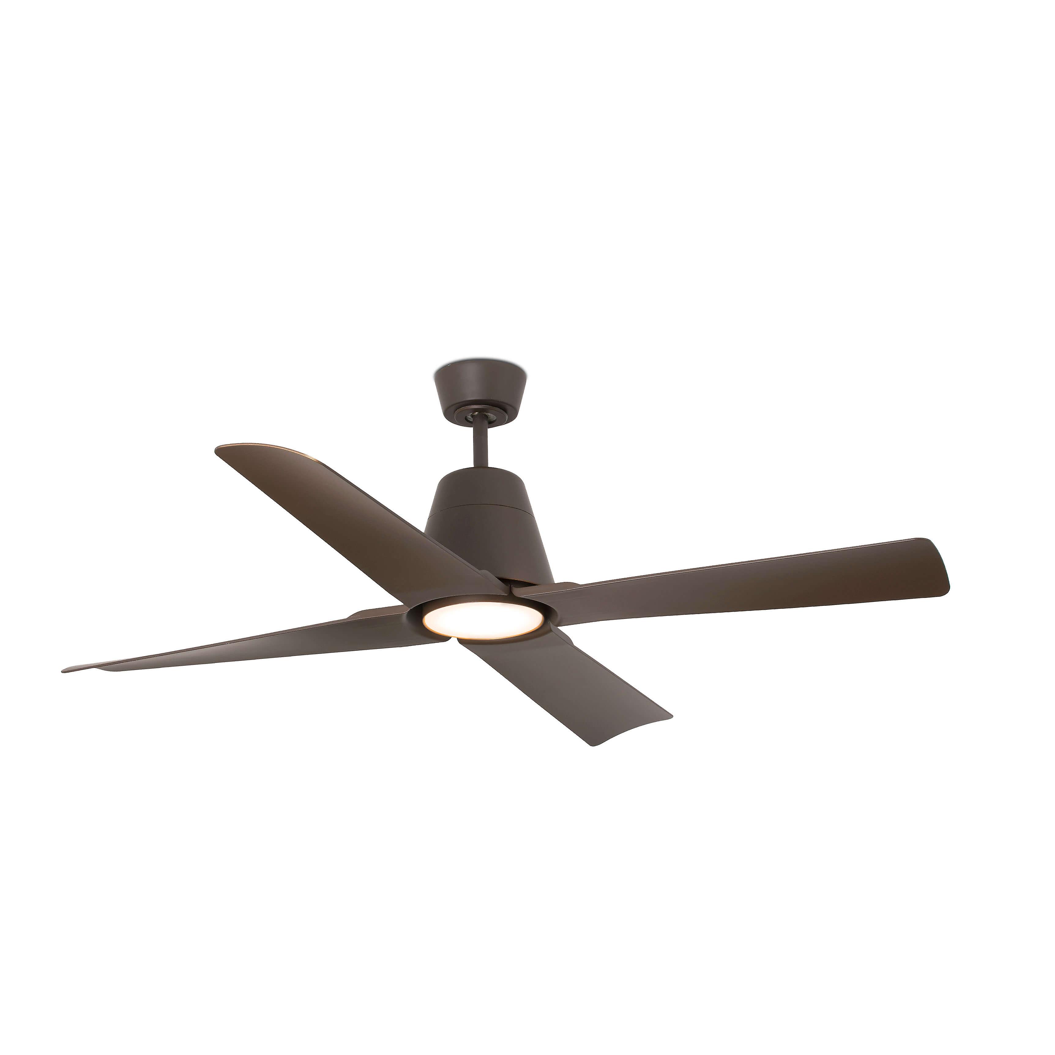 Outdoor DC ceiling fan Typhoon Brown with LED light