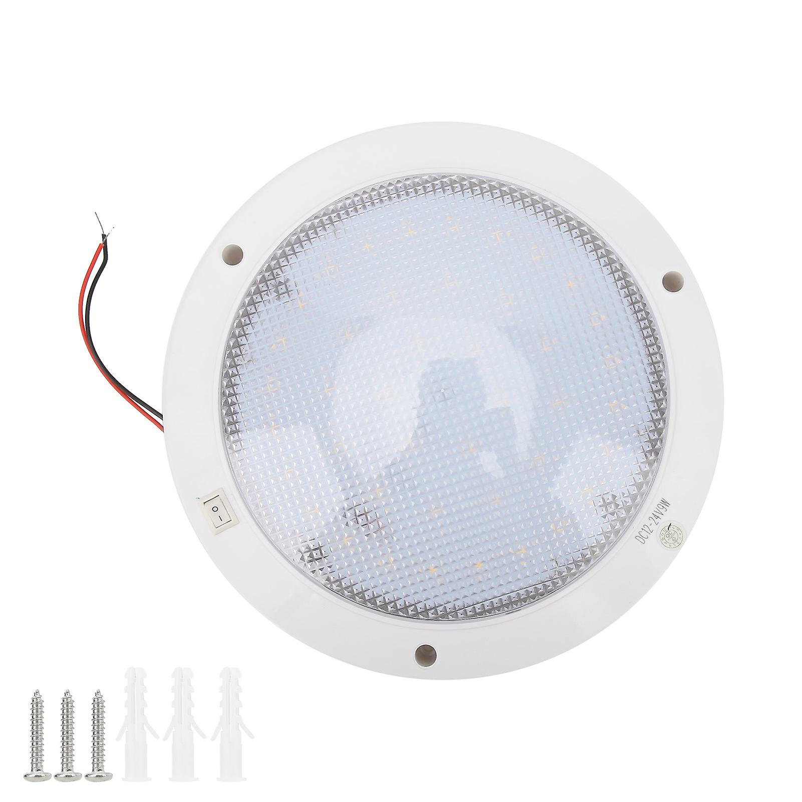 LED Lighting Fixture Warm White Switch Integrated Solar Powered Marine RV Accessories System Ceiling Light Durable Material Easy Installatio