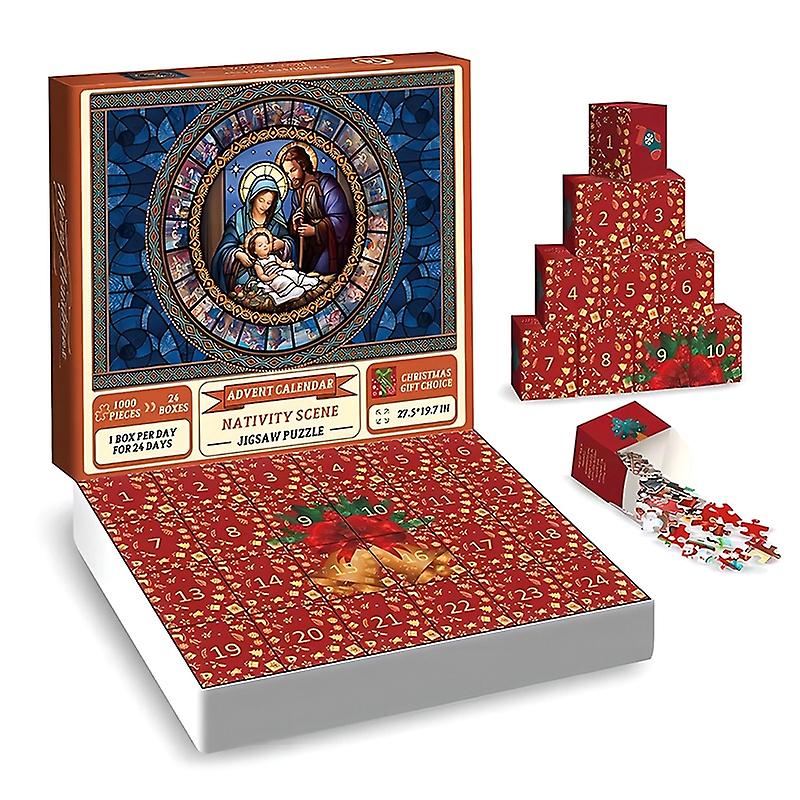 Advent Calendar Puzzles - Christmas Scene Puzzle 1000 Pieces Puzzles For Adults