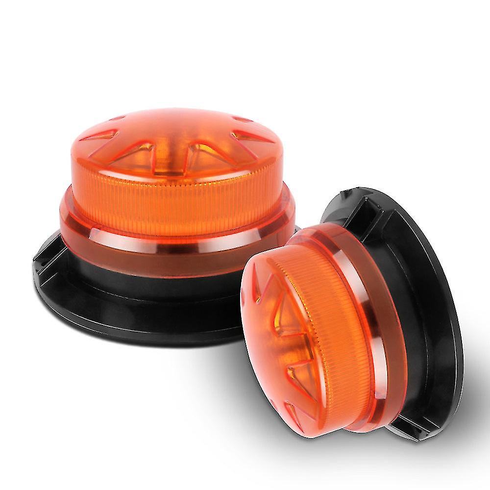 Carctr 9-30v Emergency Strobe Warning Beacon Light Led Rotating Flashing Yellow With Magnetic Tractor Warning Light Accessories