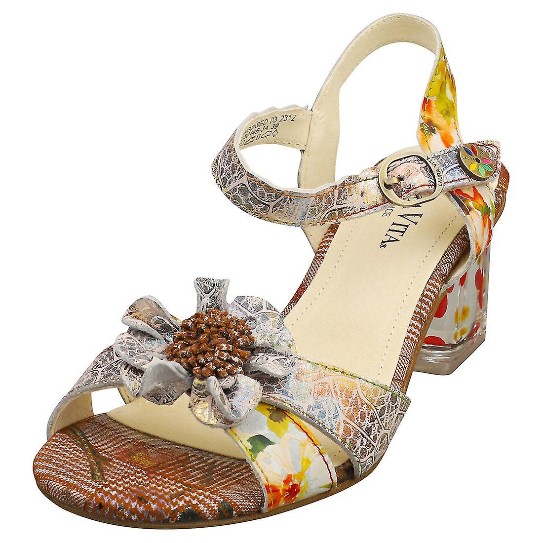 Laura Vita Framboiseo Womens Wedge Sandals in Coffee