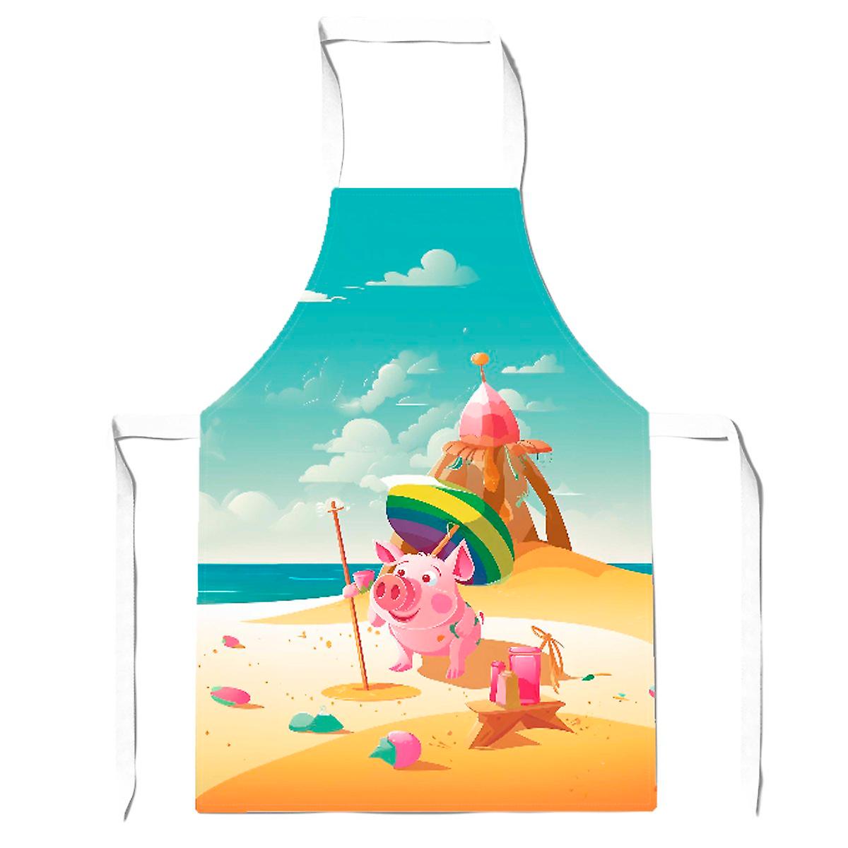 Piglet On A Beach Holiday Apron