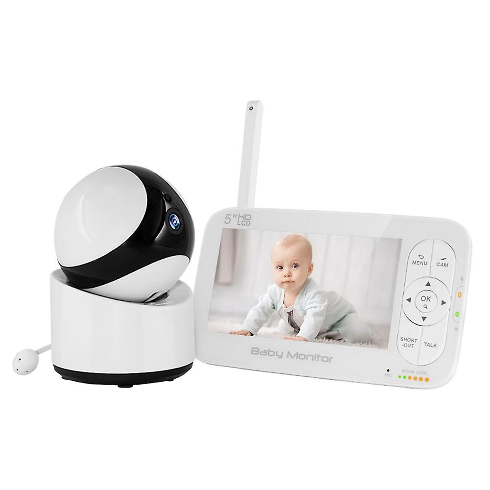DY55A 5-inch HD Display Baby Monitor 2-Way Talk Wireless Night Vision Rotating Baby Cam with Tempera