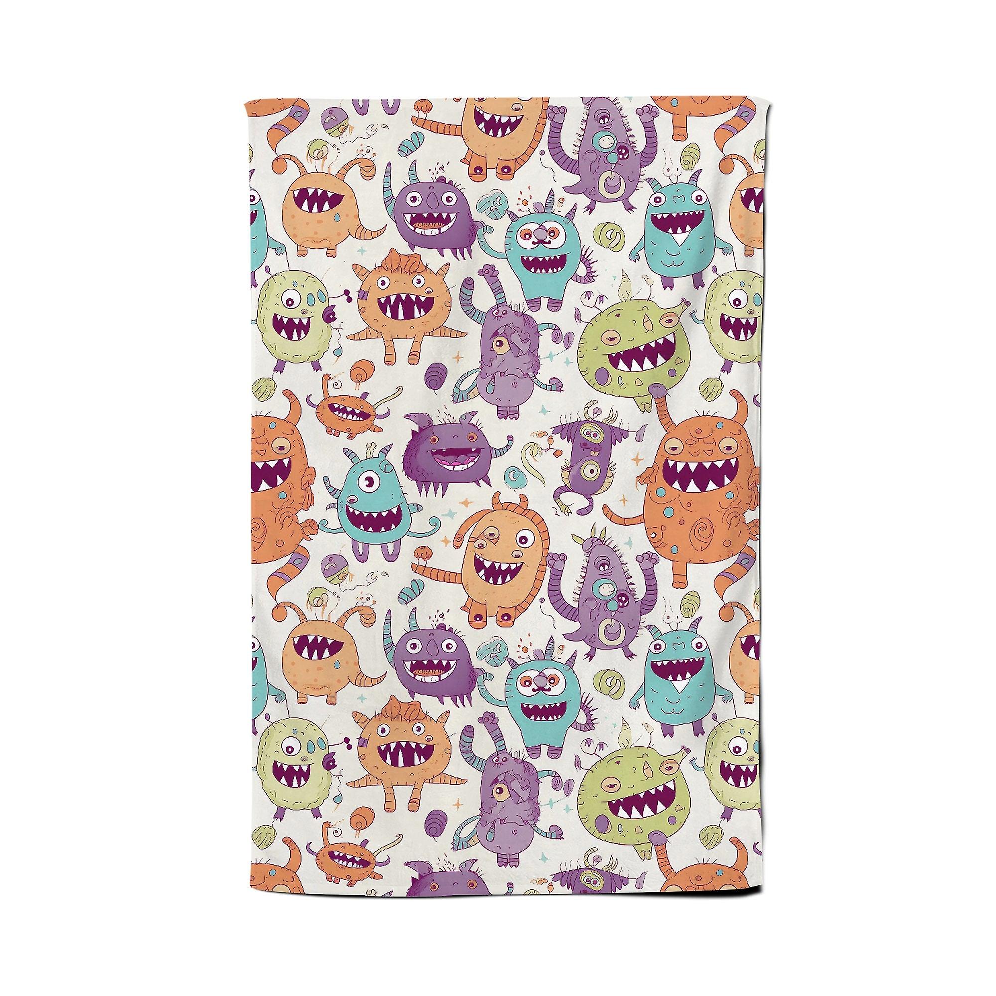 Playful Halloween Monsters Tea Towel