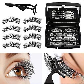 Eyelashes, Reusable 3d Eyelashes Fake Eye Lashes, No 3 Magnets Look Eyelashes Extensions With Tweezers For Women