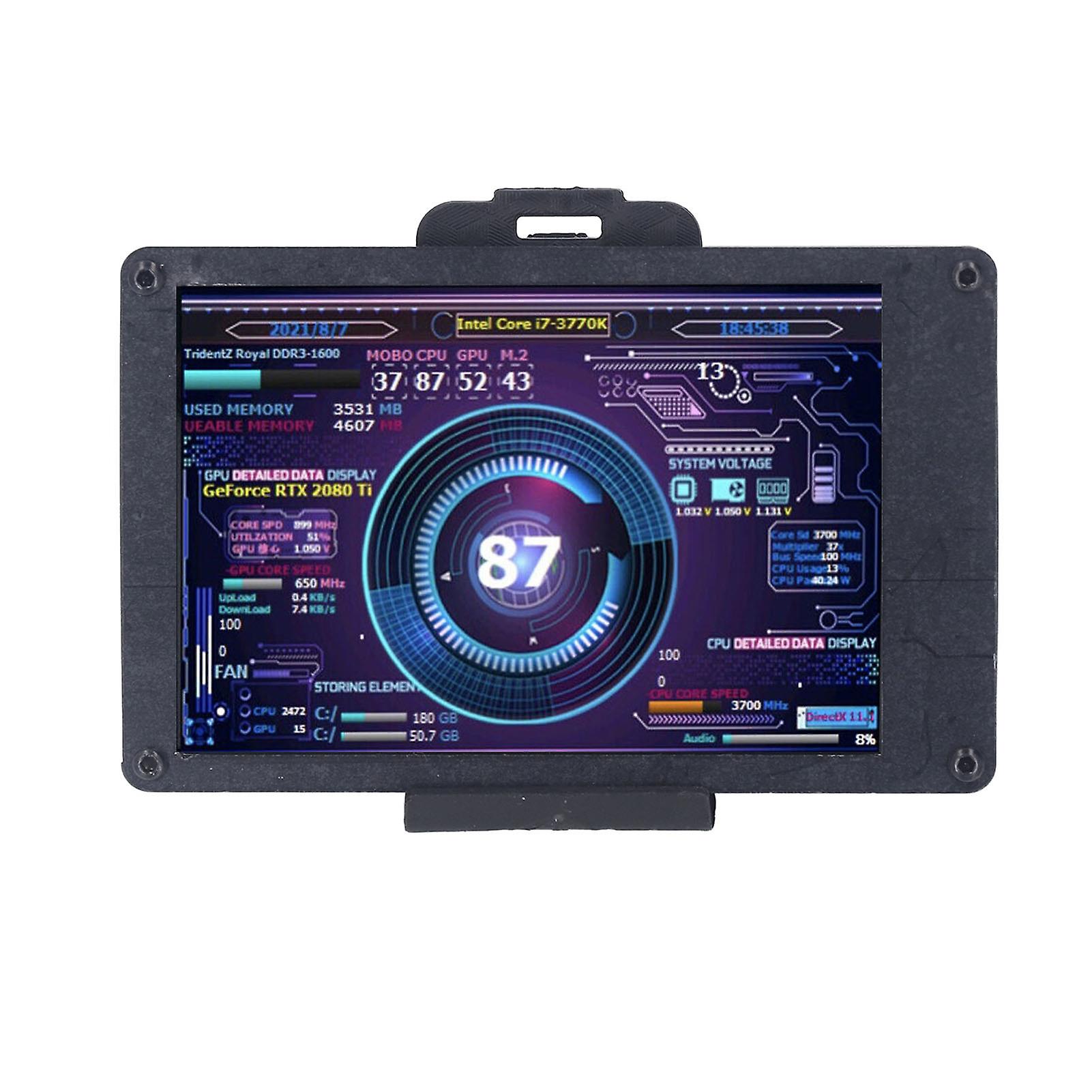 USB-Mini-Bildschirm mit einstellbarer Helligkeit 3,5-Zoll-IPS-Computer-Temp-CPU-RAM-Monitor für Windows mit Ellbogenlinie 