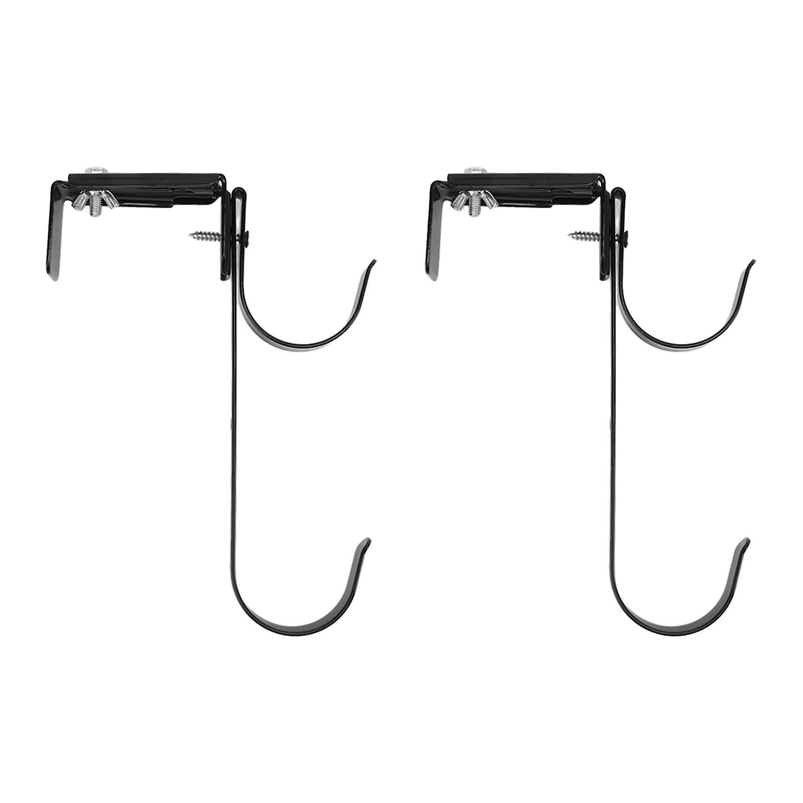 Adjustable Pool Pole Hooks Pool Pole Hangers Adjustable Heavy Duty Double Fence Wall Hooks Black
