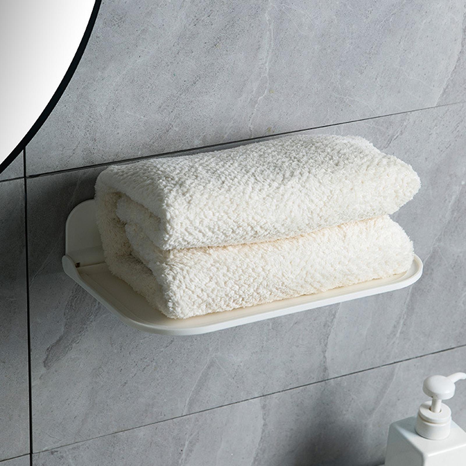Bathroom Folding Floating Shelf, Wall Mounted, White, 300g Lightweight