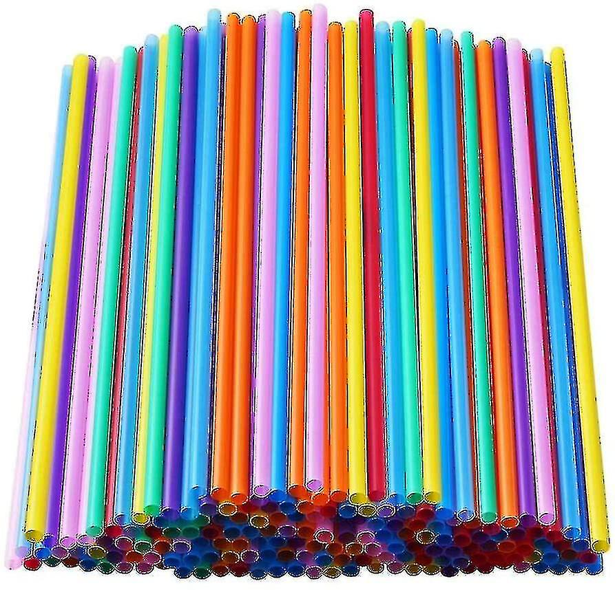 1000 Pcs Colorful Plastic Long Disposable Drinking Straws - sheng