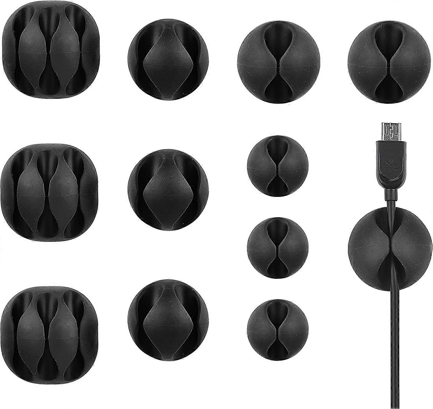 Cable Clips Organizer 12 Pack, Desk Cable Holder Self Adhesive, Cable Hidden